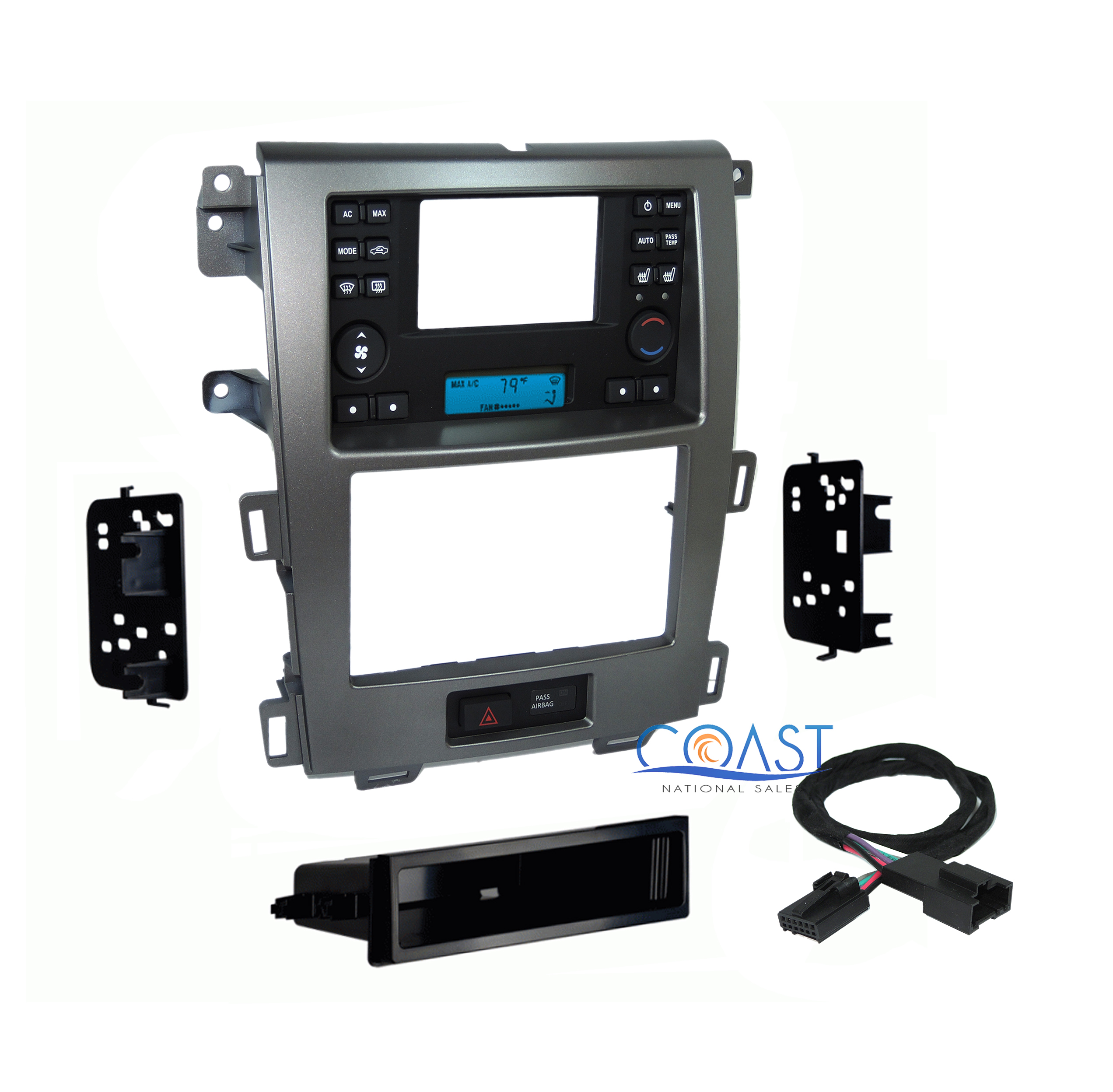 Car Stereo Radio Charcoal 4.3" Single Double Din Dash Kit for 2011up