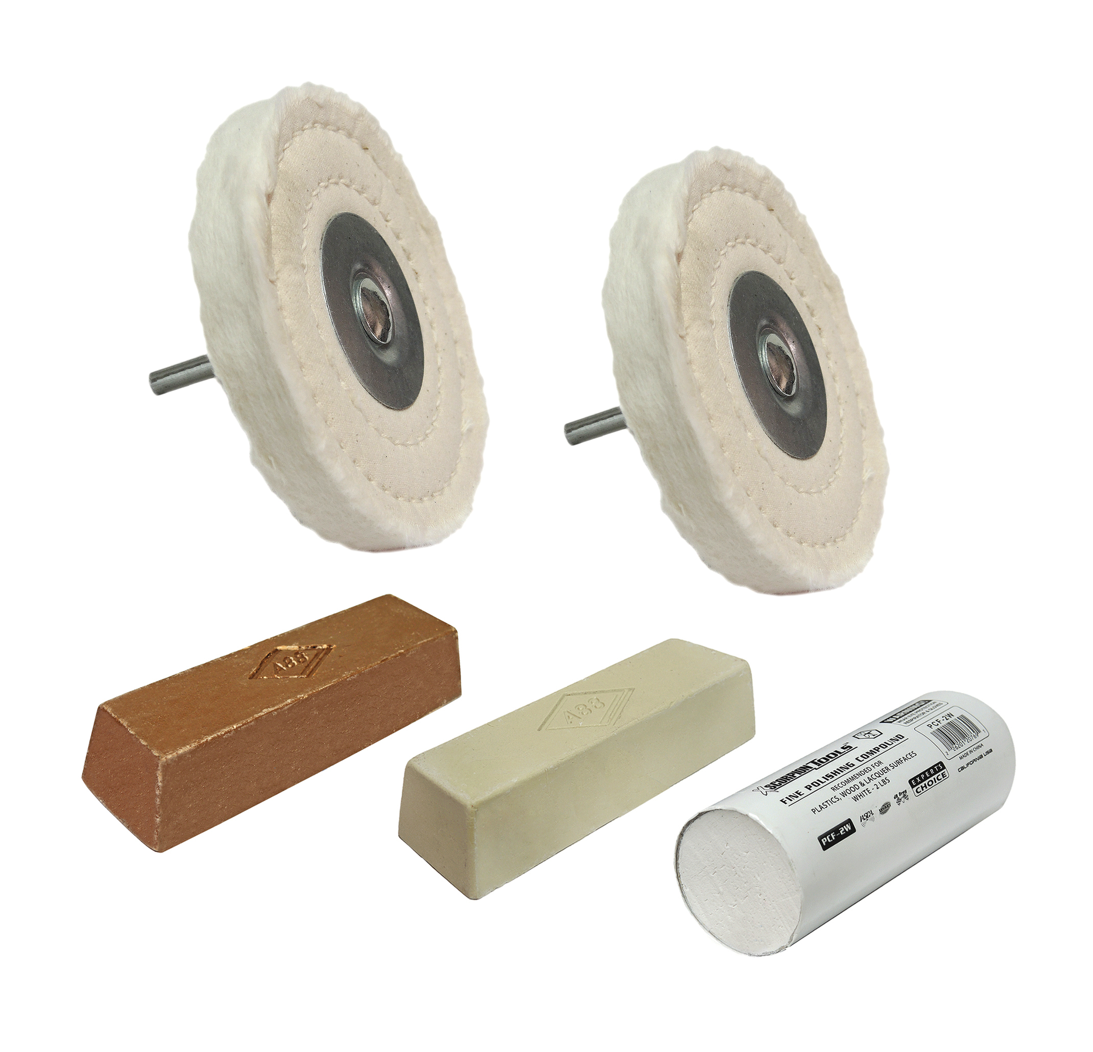 Rough, Medium & Fine Polish Compound + 4" Buffer Polishing Mops 5Pcs Package eBay