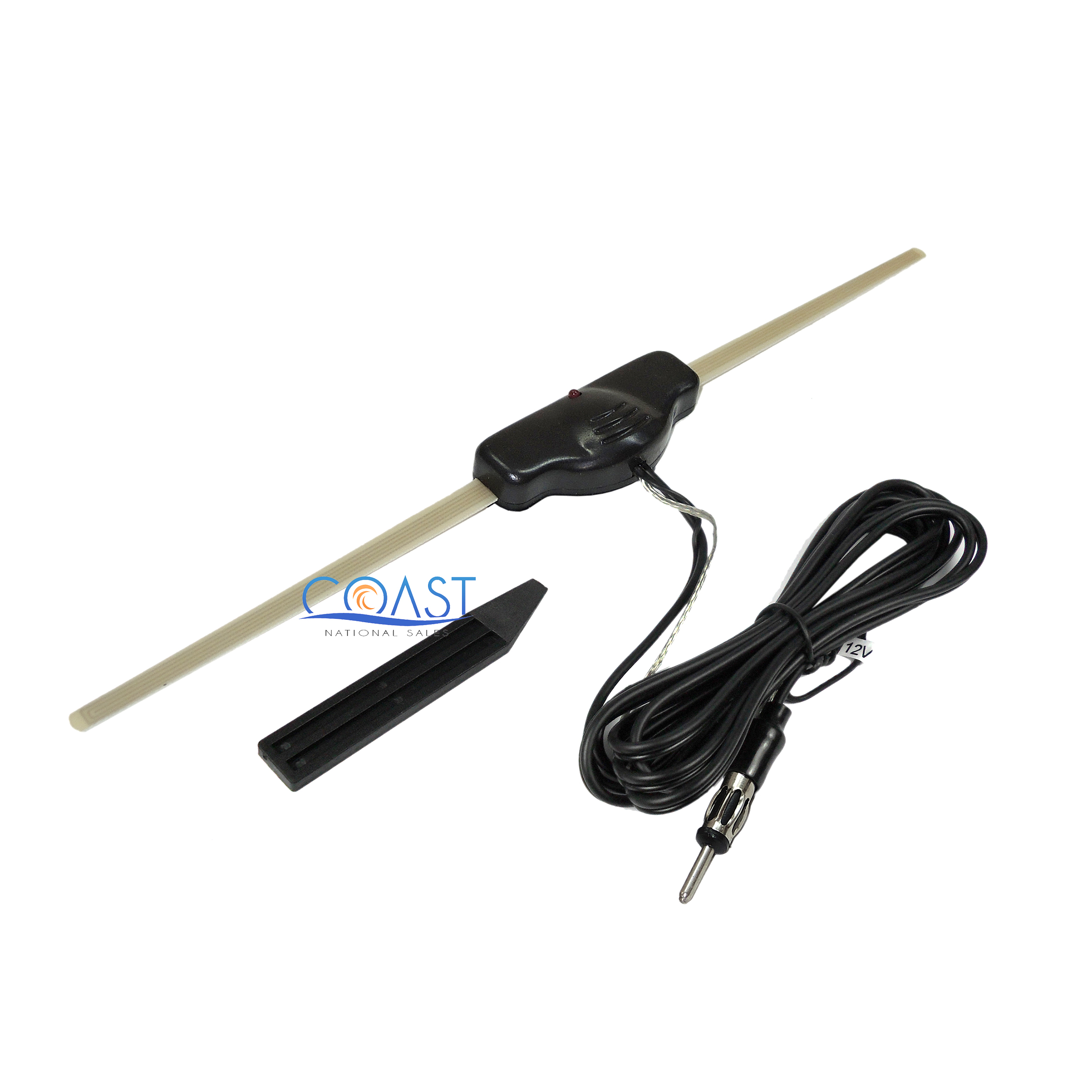 Universal Car Truck Amplified Slim Windshield / Glass Mount Antenna 44