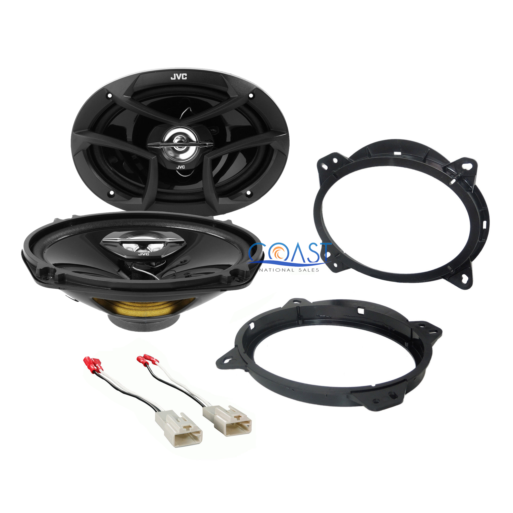 JVC 6"x 9" Front Door Speaker Adapter Bracket Harness for Toyota Lexus