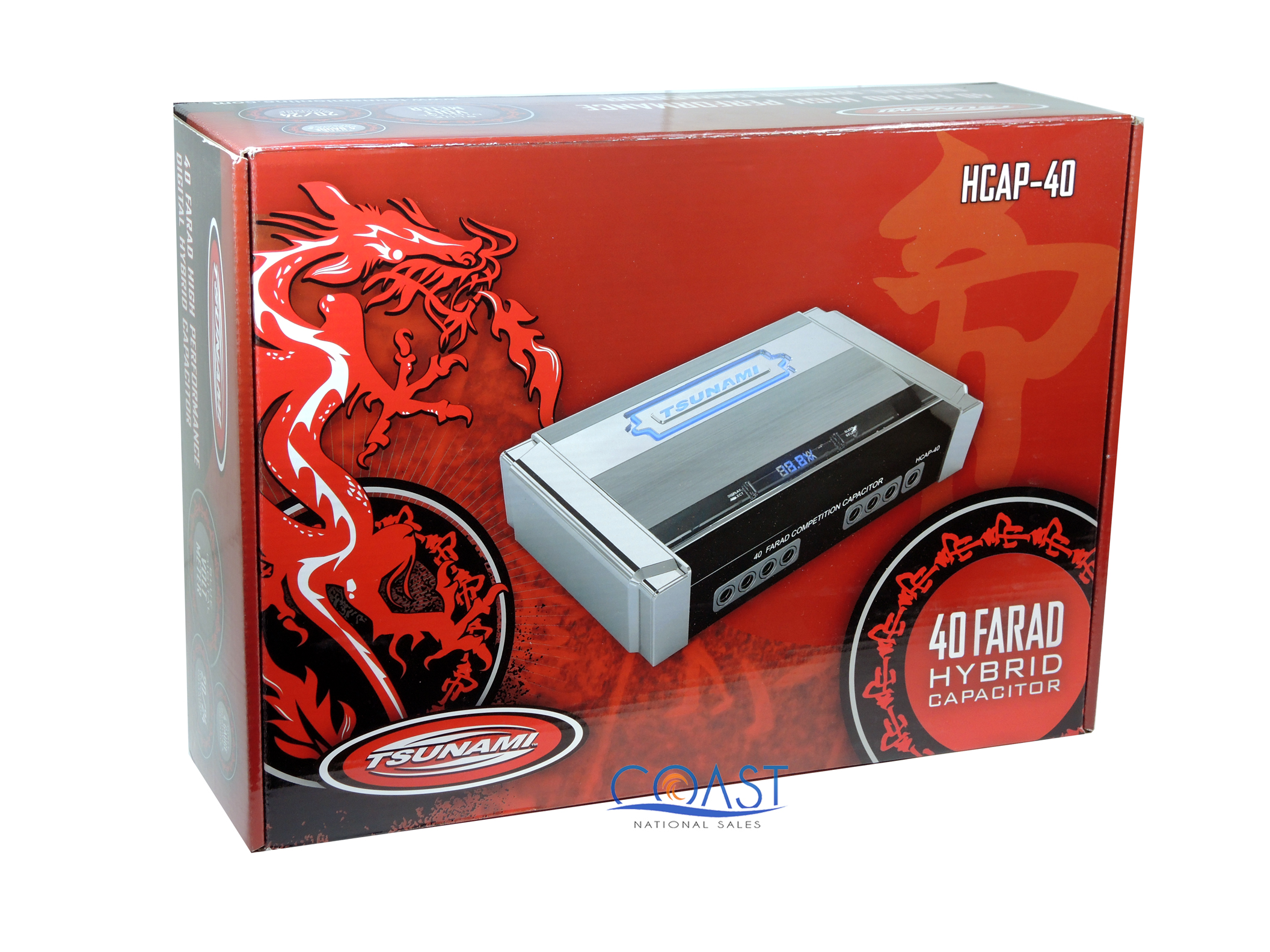 Tsunami HCAP40 40 Farad Performance Digital Hybrid Car Audio Capacitor