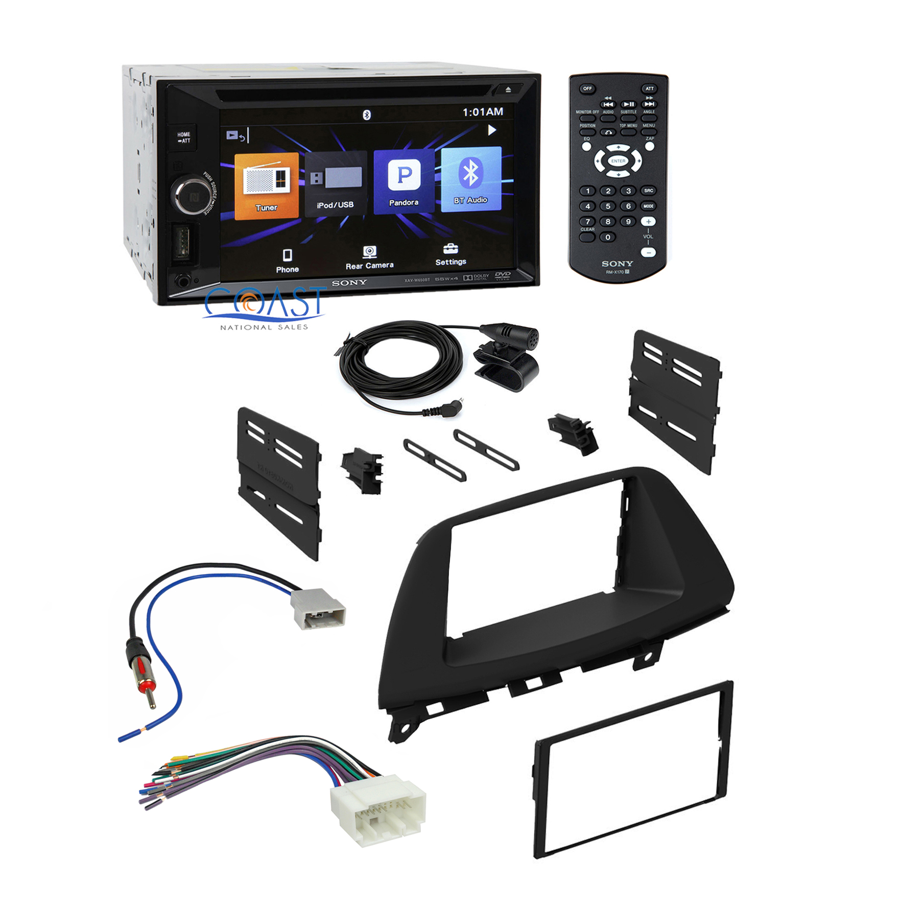 Sony Car Radio Stereo + Double DIN Dash Kit Harness for 20052010 Honda