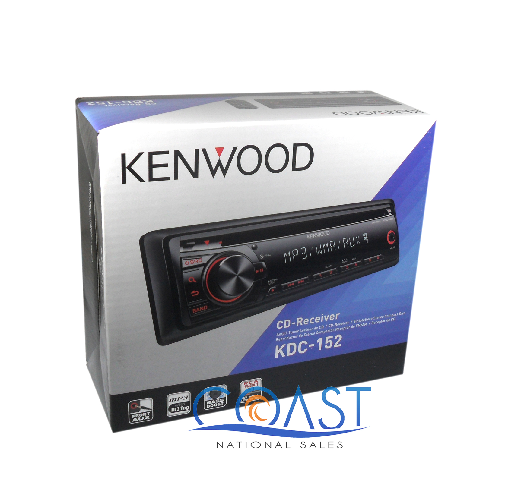 Kenwood KDC152 CD/MP3/WMA with Front Aux Input SingleDin Receiver