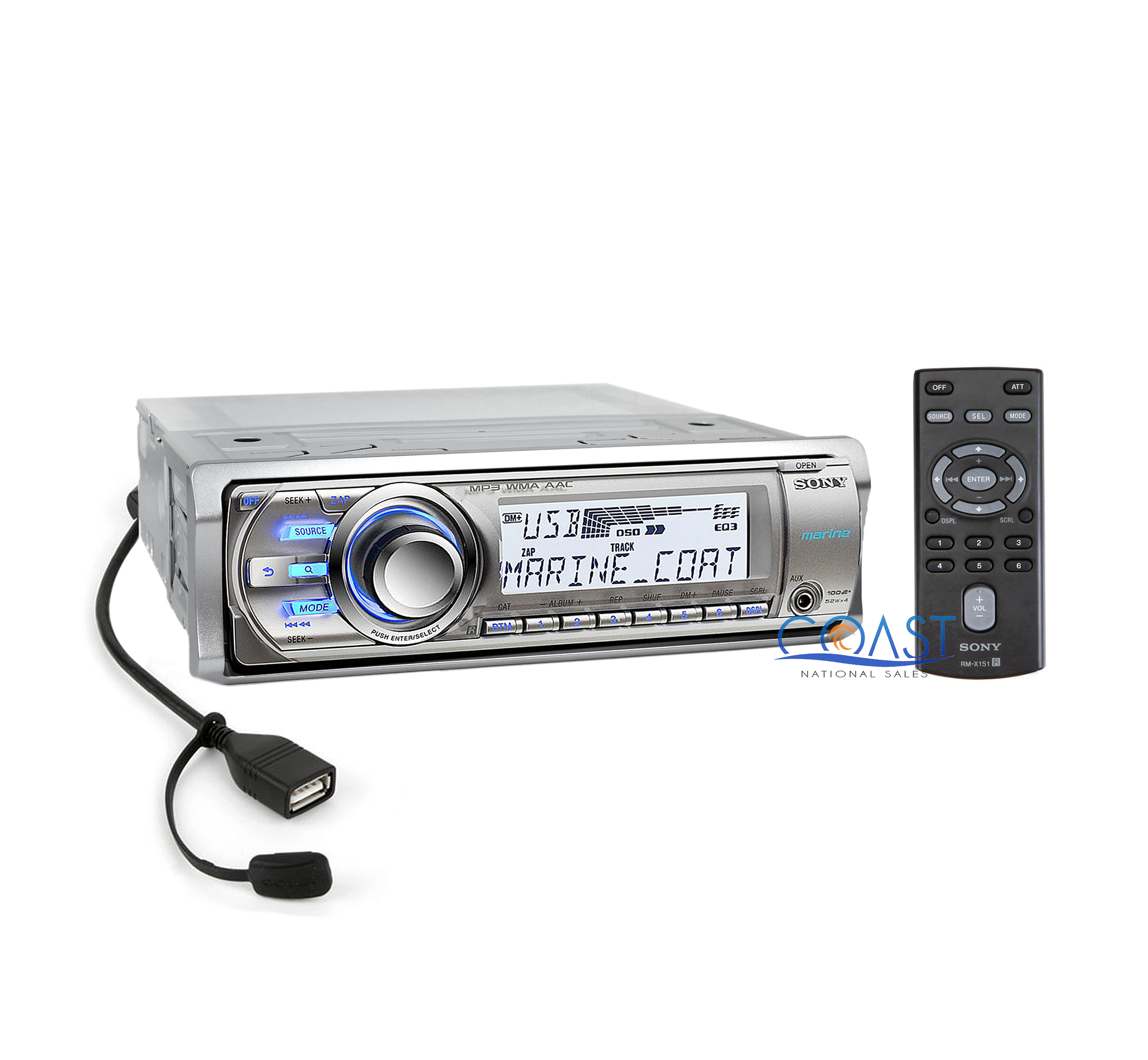 Sony CDXM60UI—CD/MP3/HD Radio Ready Marine Receiver w/ USB & iPod