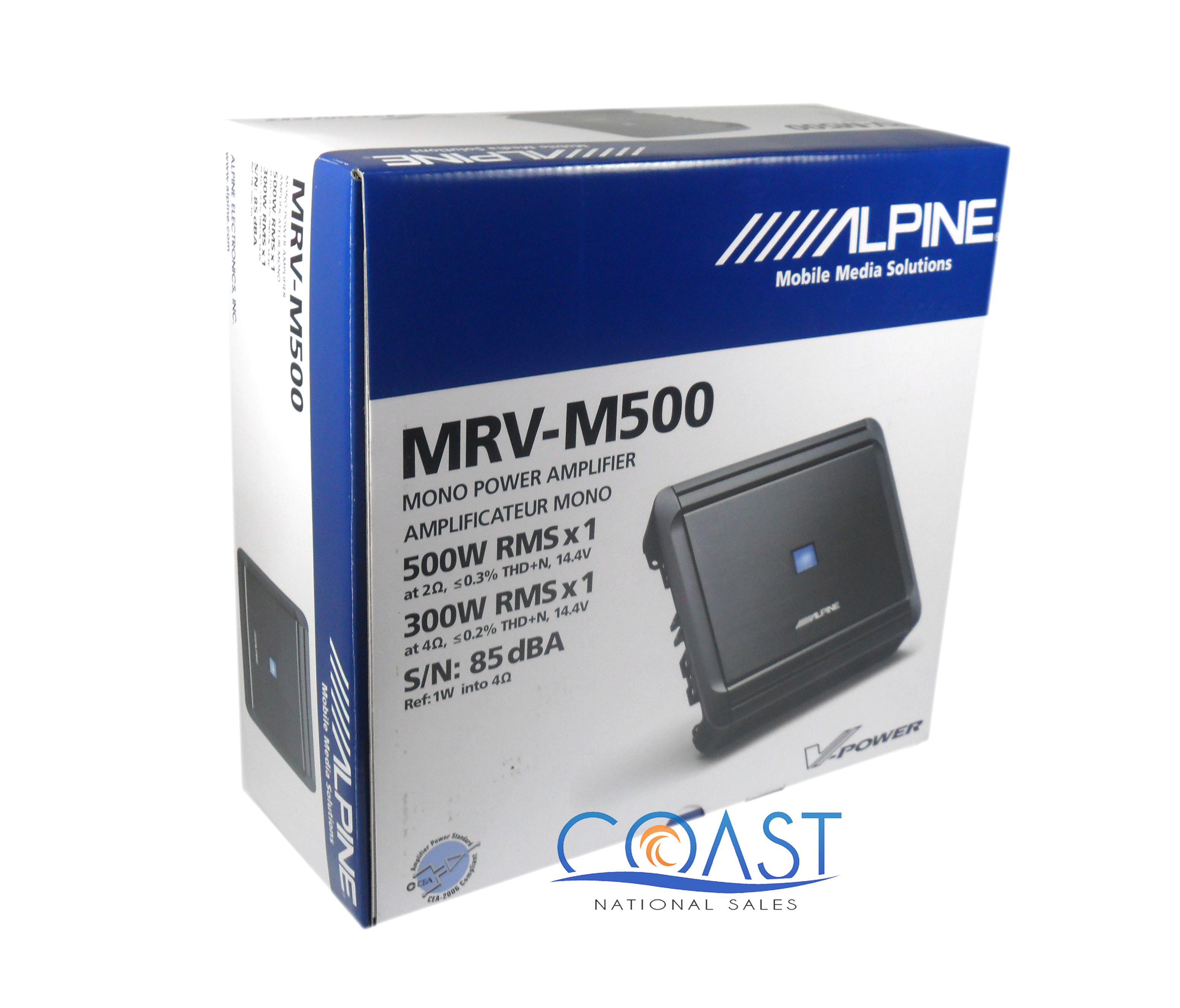 Alpine MRVM500—1000W Max VPower Series Class D Monoblock Car