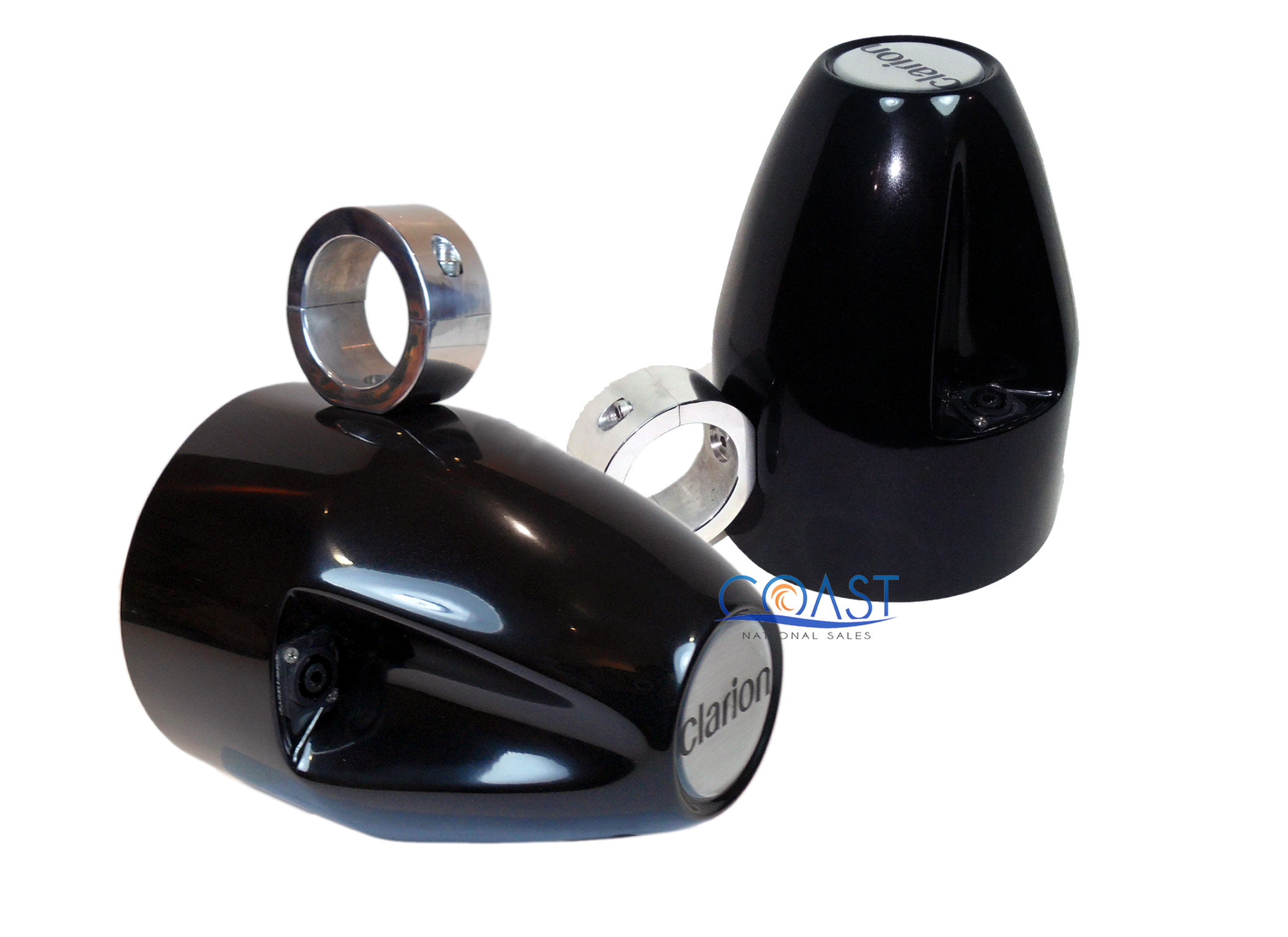 Clarion WTE7B Pair of Black Marine Wakeboard Tower Speaker Enclosure eBay