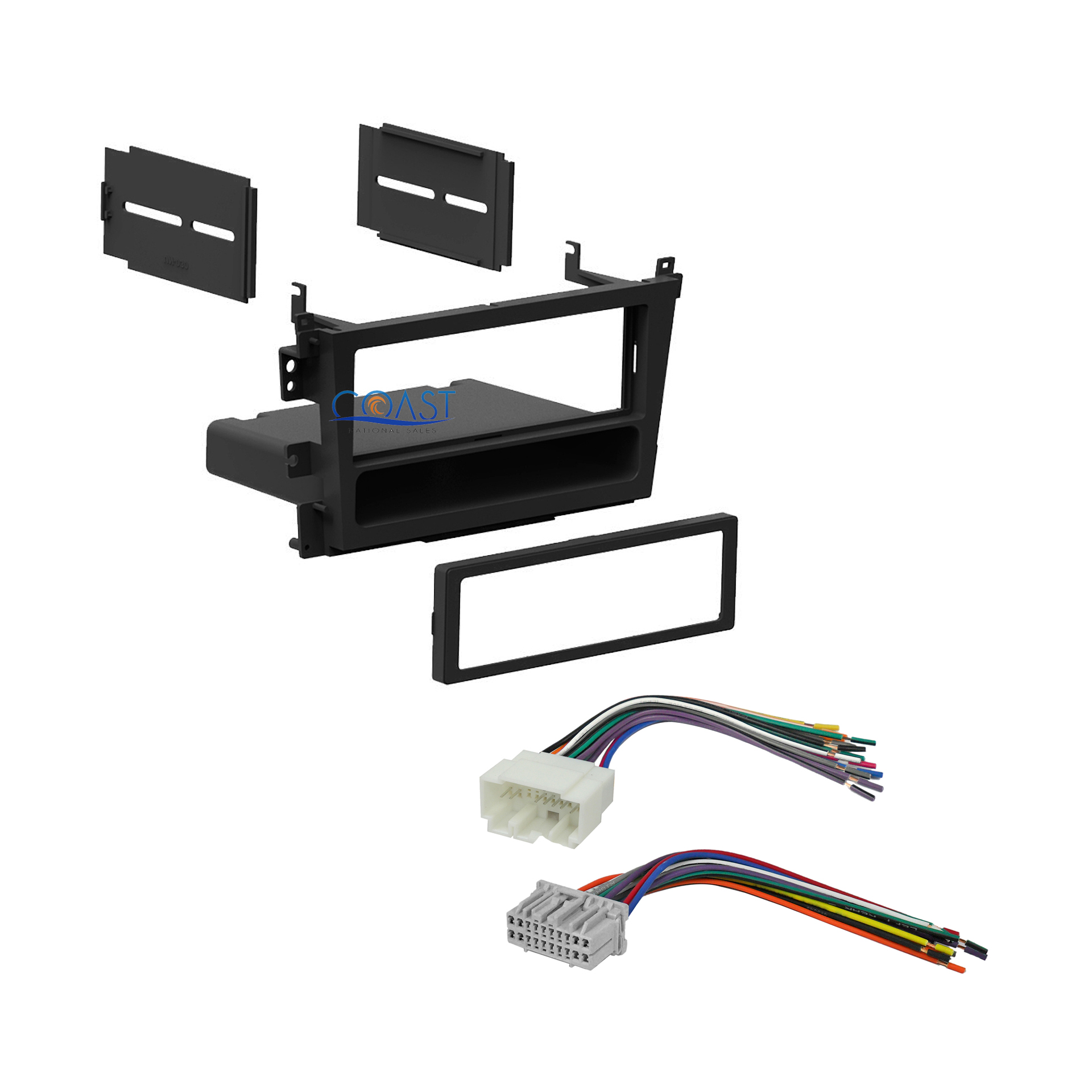 Single DIN Car Stereo Dash Kit + Wiring Harness Combo for 1999-2003