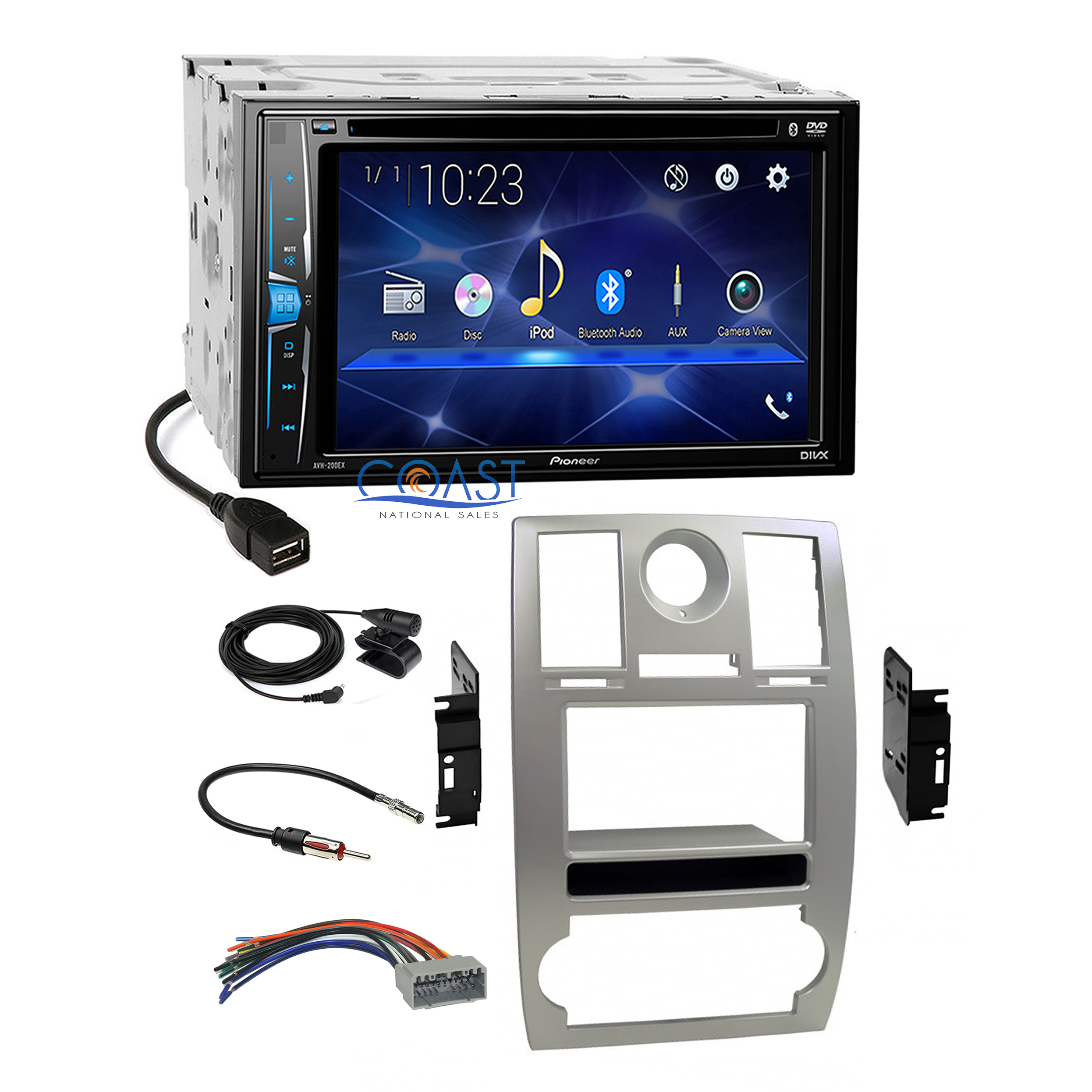 Pioneer 2018 Bluetooth Multimedia 2din Dash Kit Harness For