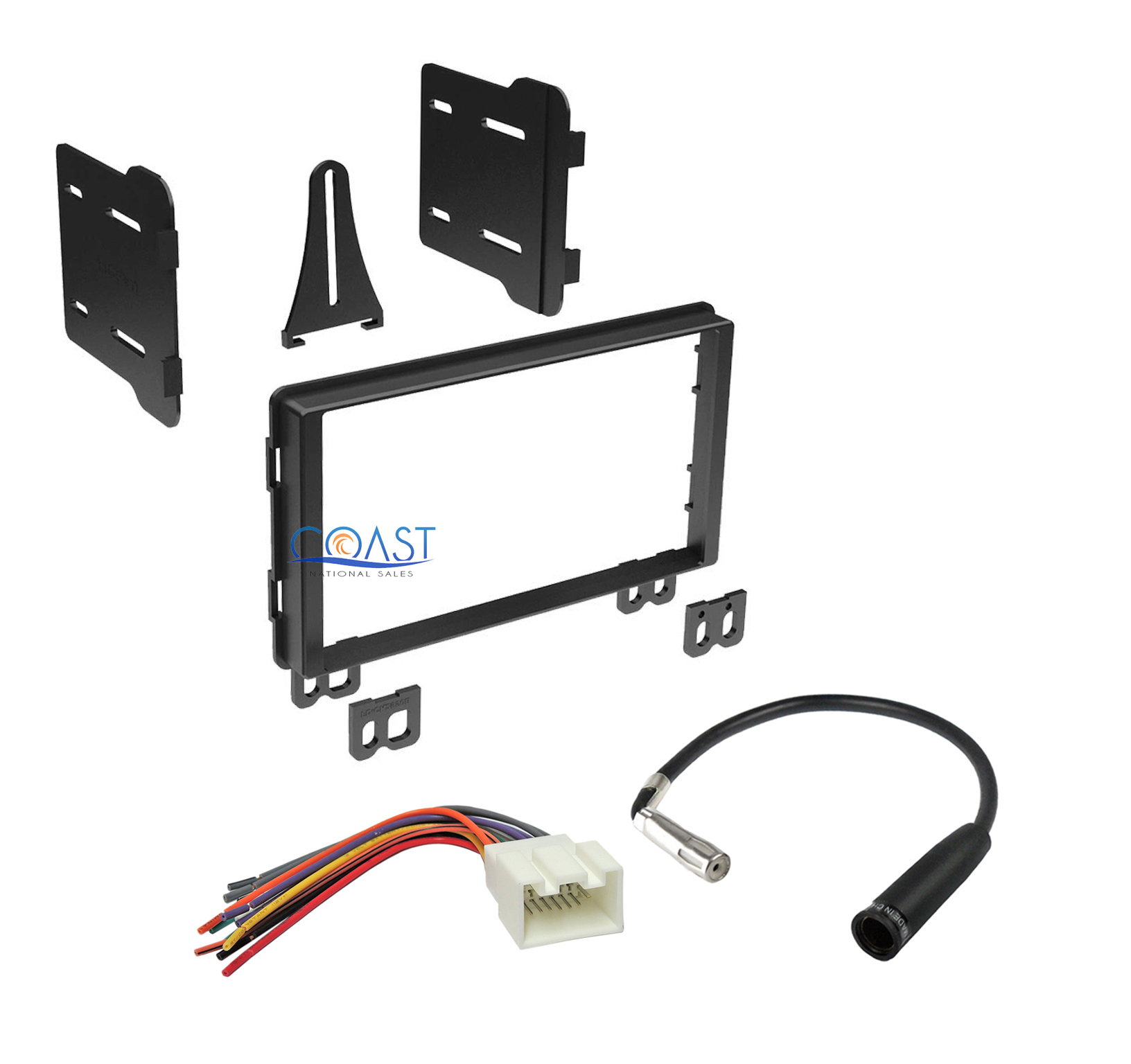Double DIN Stereo Dash Kit Harness + Antenna for 2001-2006 ... scosche wiring harness color code 