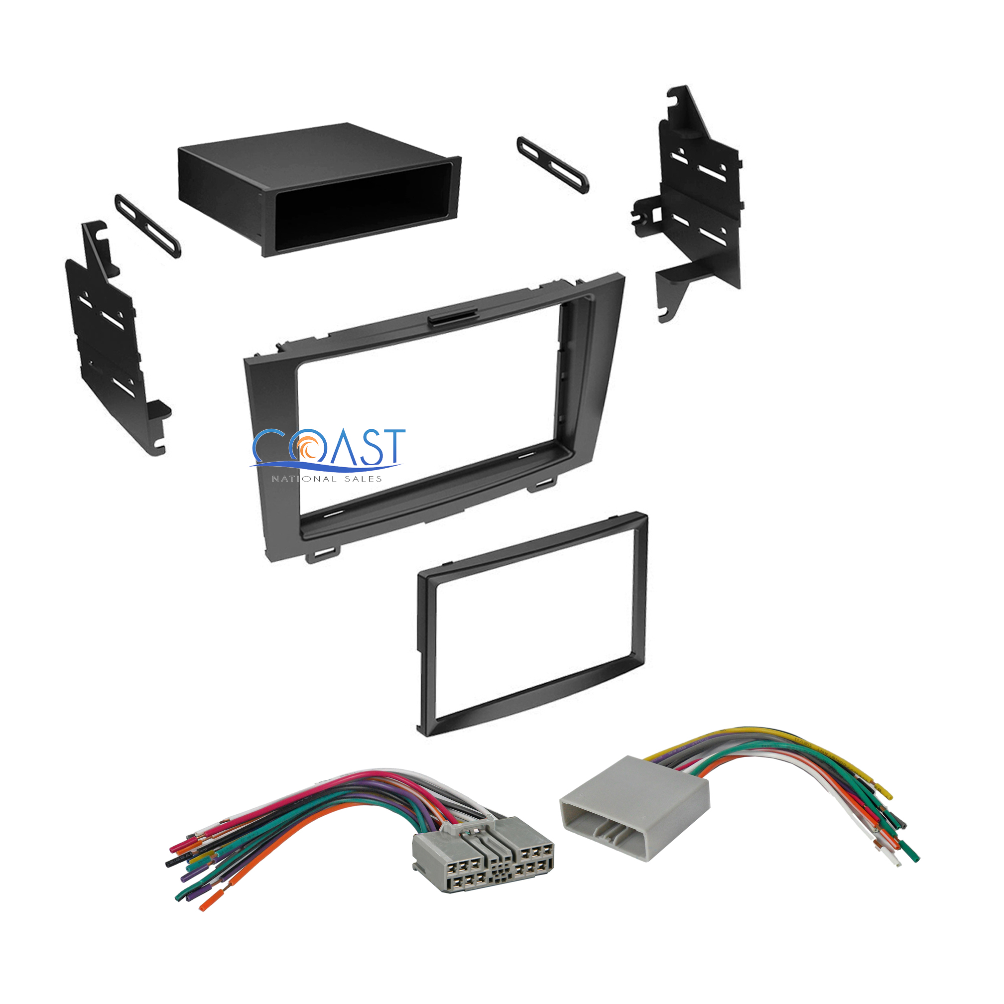 Single Double DIN Stereo Dash Kit + Wiring Harness for 2007-2010 Honda