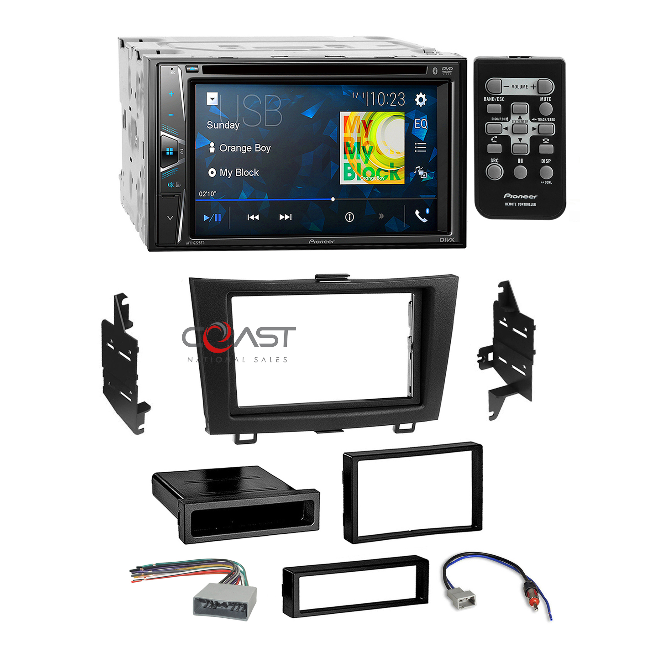 Pioneer DVD MP3 USB Bluetooth Stereo Dash Kit Wire Harness for 07-11