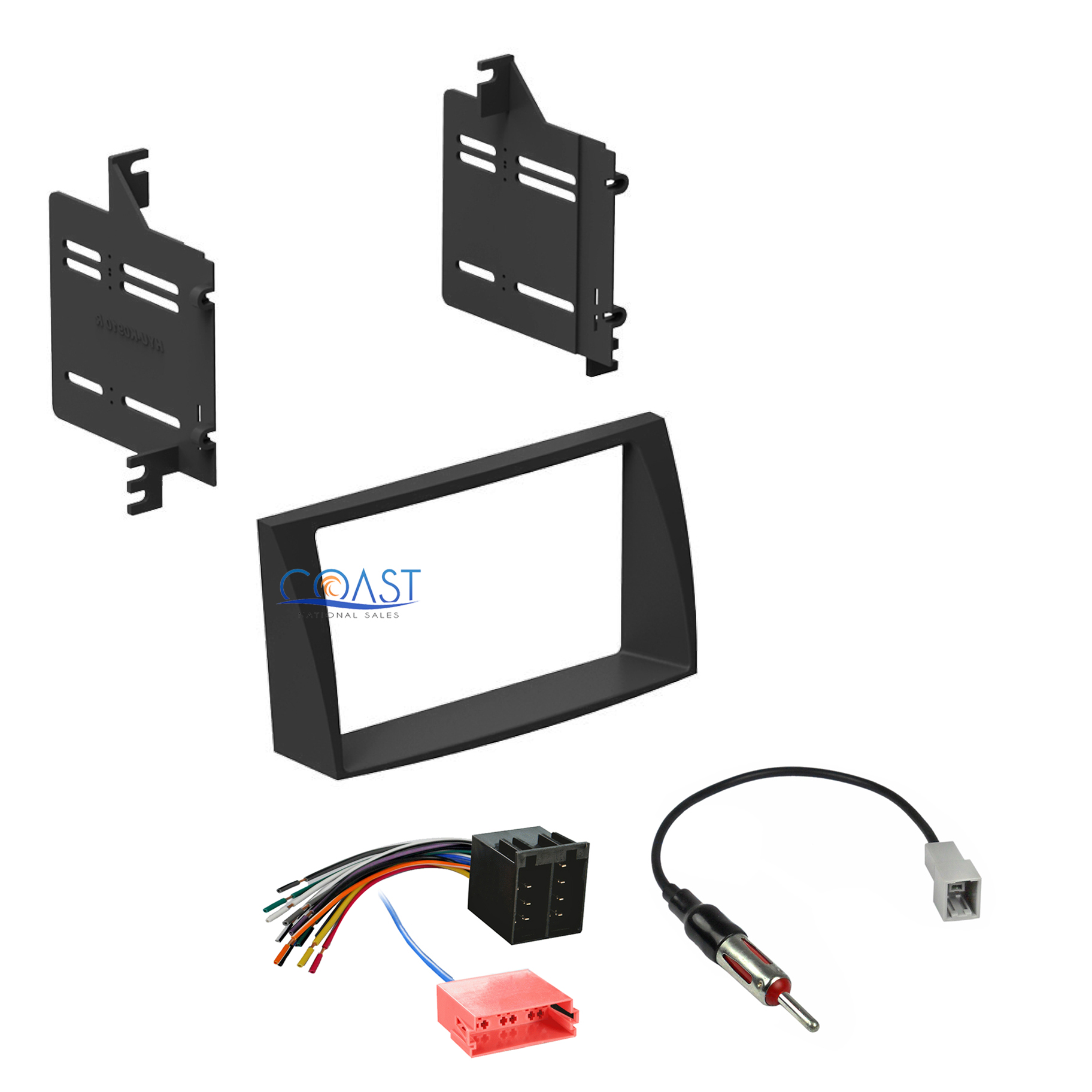 Double DIN Car Stereo Dash Kit + Harness + Antenna for