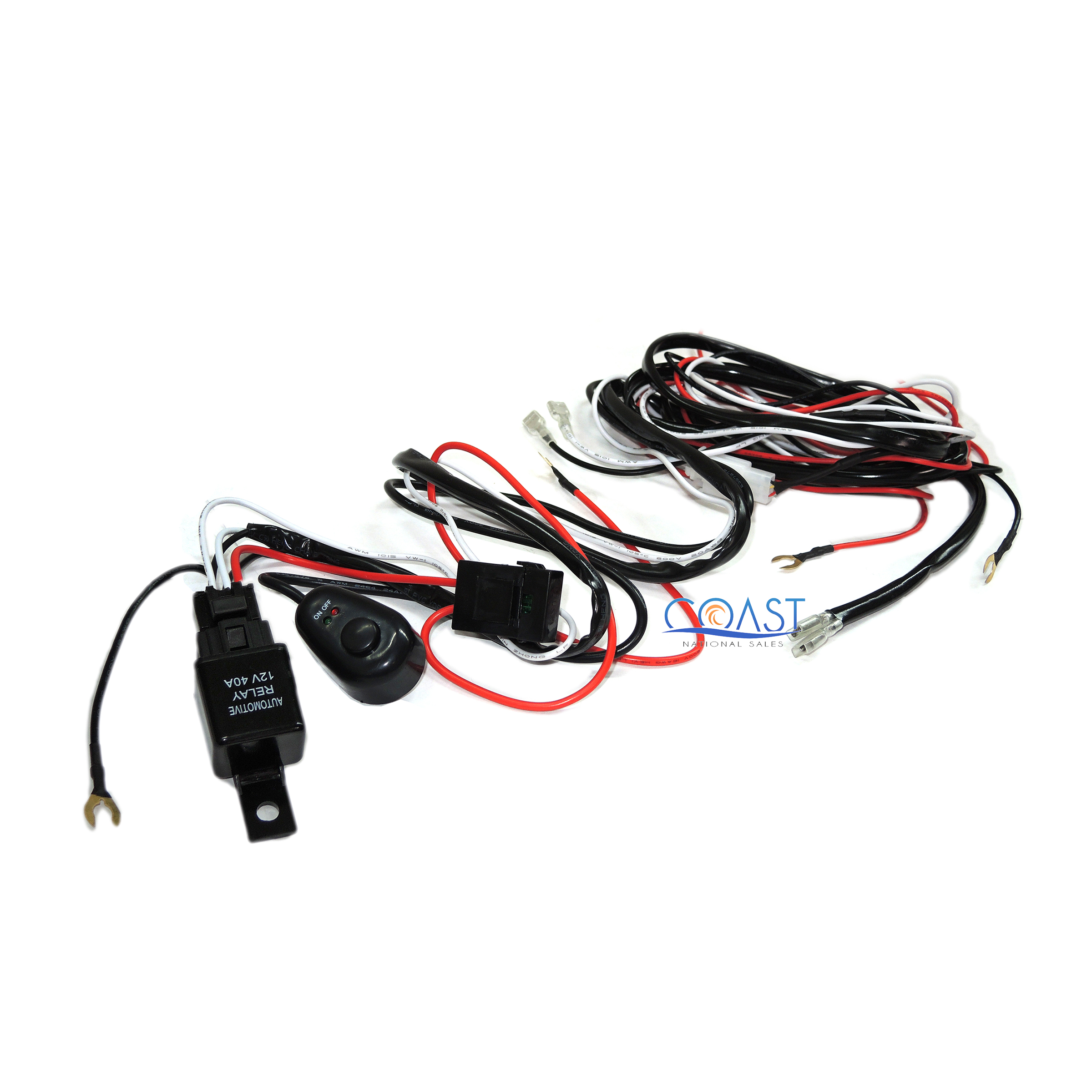30A Wiring Loom For LED Light Bar Spot Lights 40A Relay Fuse Switch plug /& play