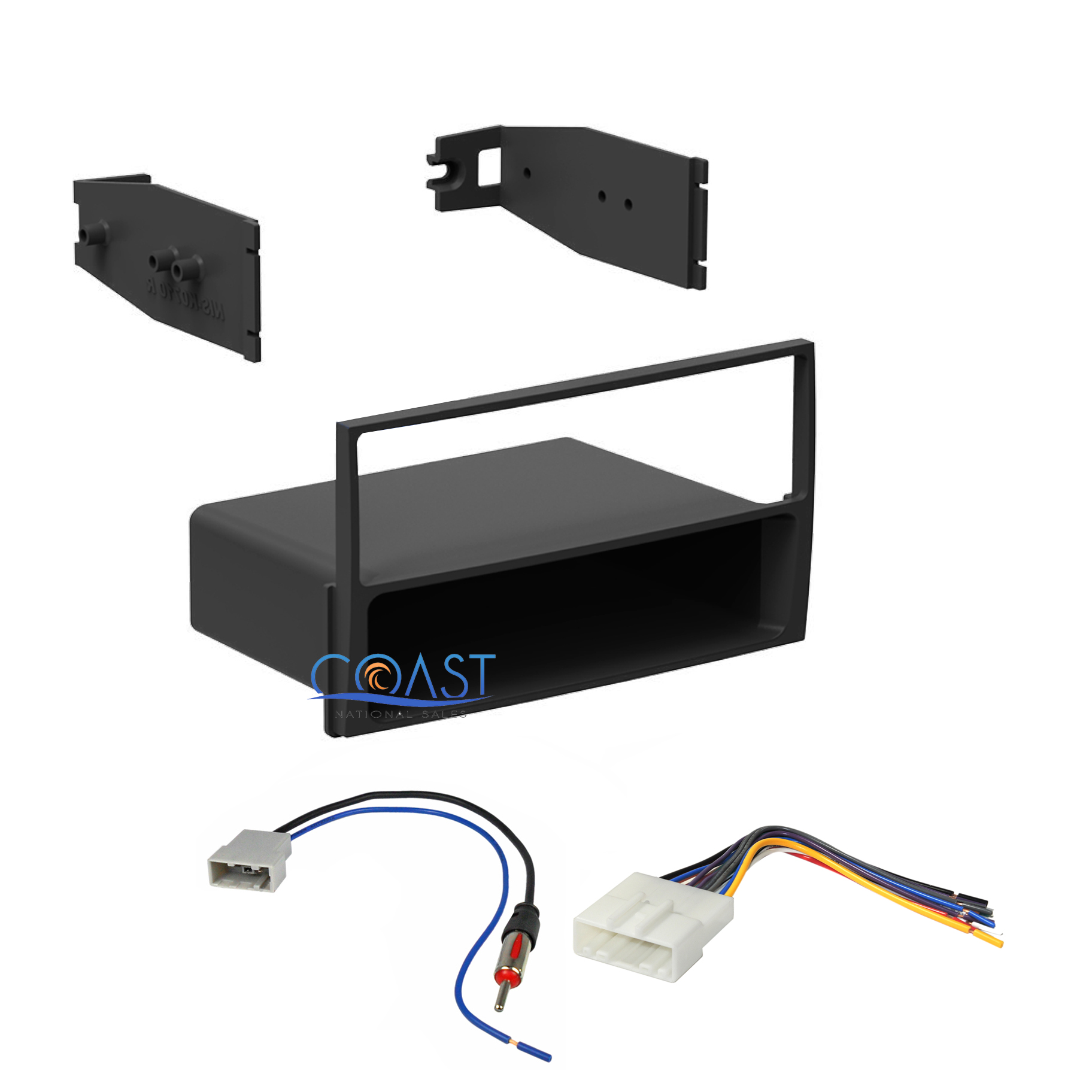 Single DIN Stereo Car Dash Kit + Harness + Antenna for
