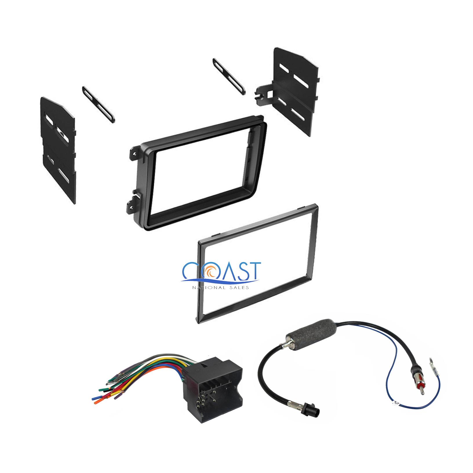 Double DIN Car Stereo Dash Kit Harness Antenna for 2005